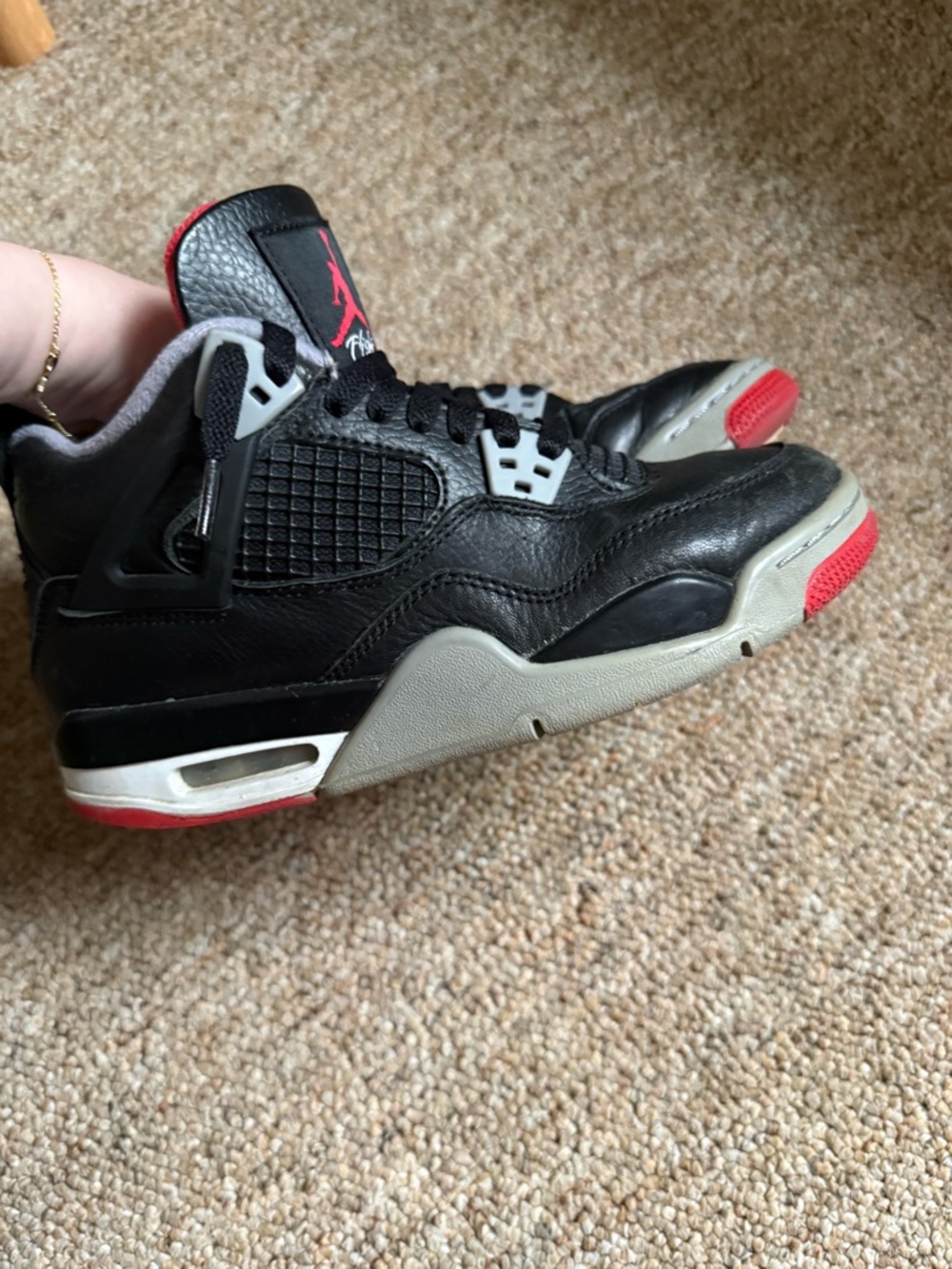 Air Jordan 4 Retro Black/Red Sneakers BREDS
